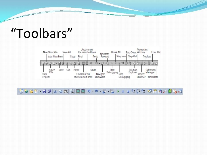 “Toolbars” 