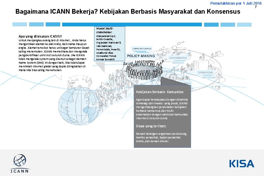 Pemutakhiran per 1 Juli 2014 7 Bagaimana ICANN Bekerja? Kebijakan Berbasis Masyarakat dan Konsensus