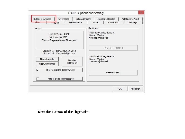 Next the buttons of the Flightyoke. 