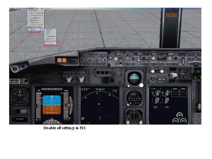 Disable all settings in FSX. 