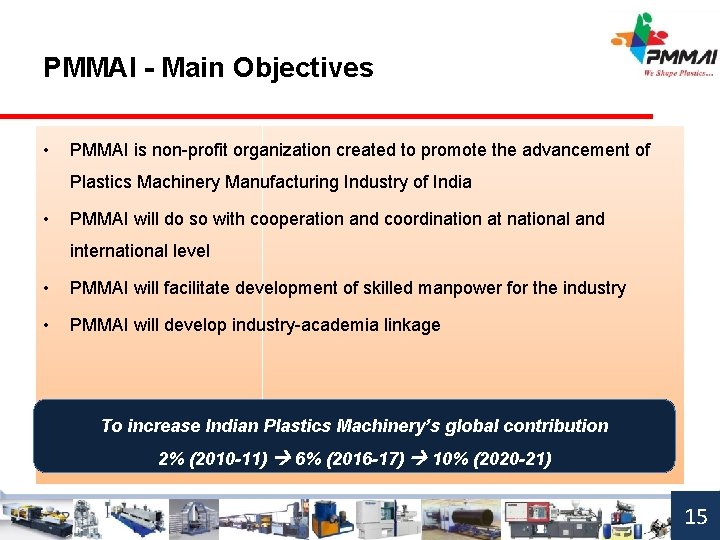 PMMAI - Main Objectives • PMMAI is non-profit organization created to promote the advancement