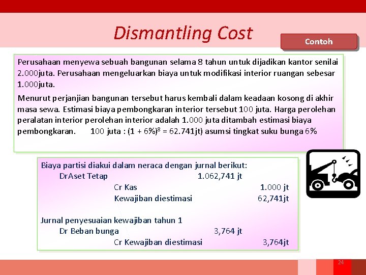 Dismantling Cost Contoh Perusahaan menyewa sebuah bangunan selama 8 tahun untuk dijadikan kantor senilai