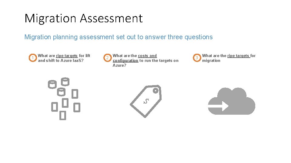 Migration Assessment Migration planning assessment set out to answer three questions 1 What are