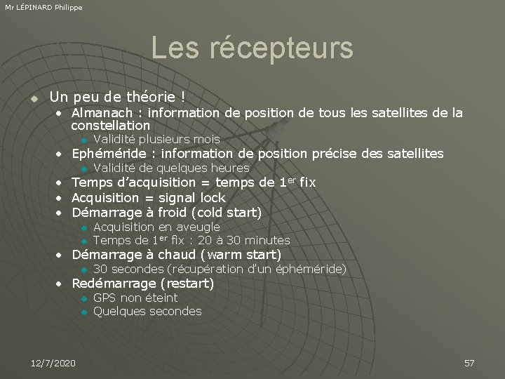 Mr LÉPINARD Philippe Les récepteurs u Un peu de théorie ! • Almanach :