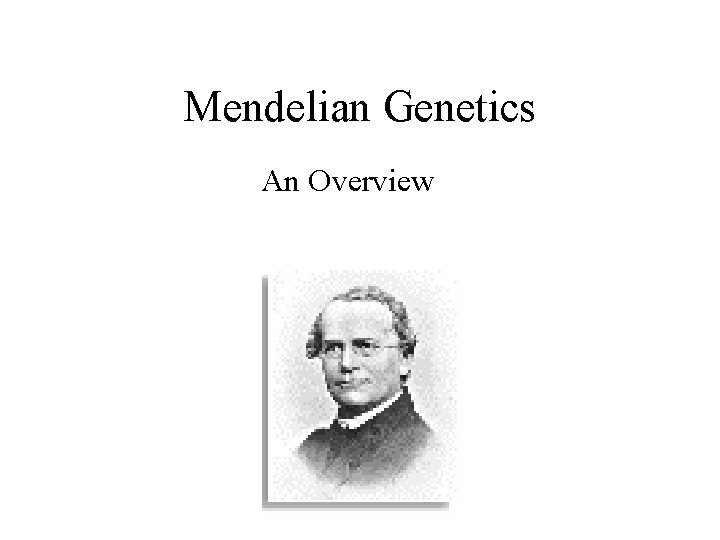 Mendelian Genetics An Overview Mendelian Genetics An Overview