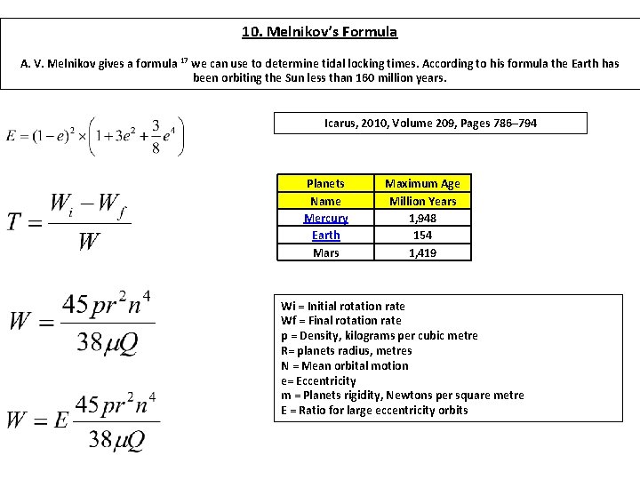 10. Melnikov’s Formula A. V. Melnikov gives a formula 17 we can use to