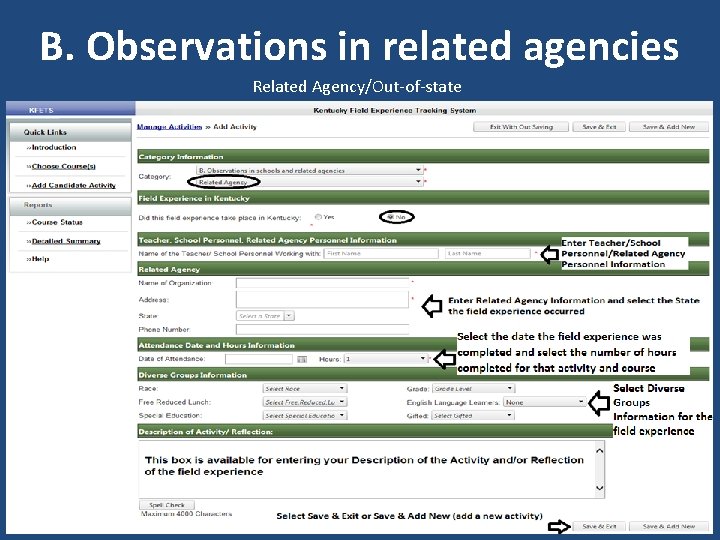 B. Observations in related agencies Related Agency/Out-of-state 