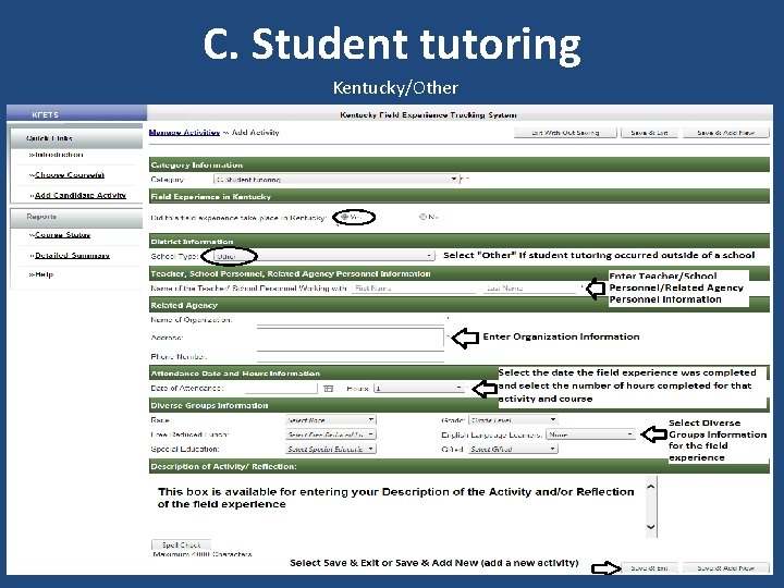 C. Student tutoring Kentucky/Other 