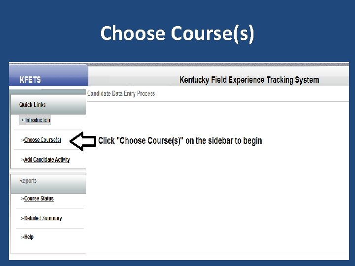 Choose Course(s) 