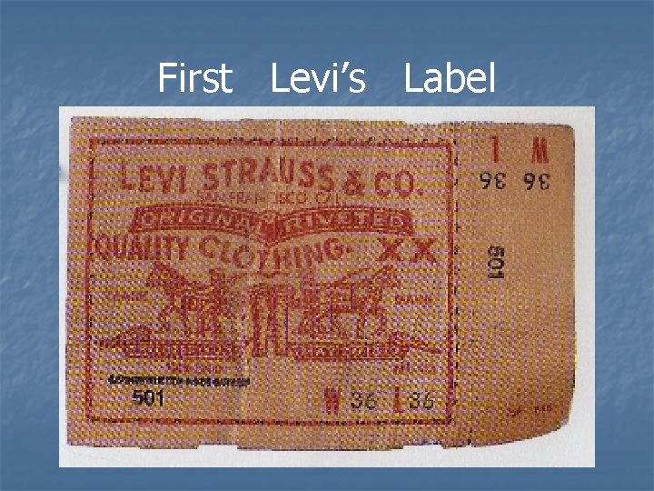 First Levi’s Label 