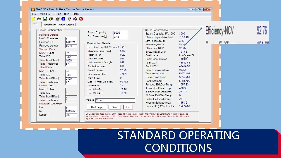 Put your calculations Here STANDARD OPERATING CONDITIONS 
