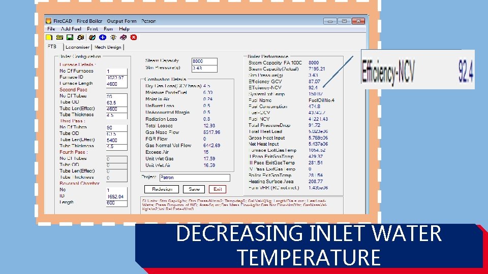 Put your calculations Here DECREASING INLET WATER TEMPERATURE 