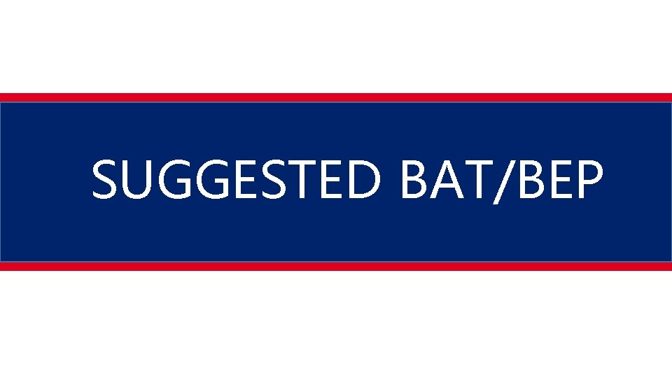 SUGGESTED BAT/BEP 