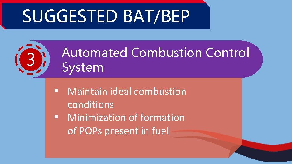 SUGGESTED BAT/BEP 3 Automated Combustion Control System § Maintain ideal combustion conditions § Minimization