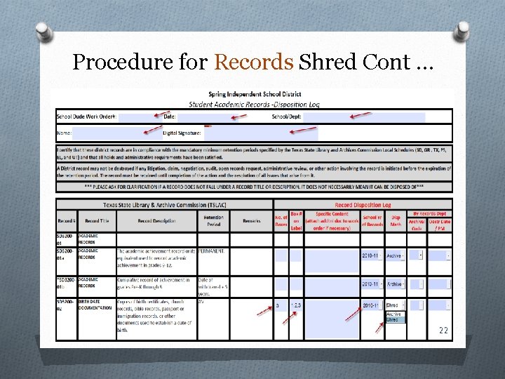 Procedure for Records Shred Cont … 22 