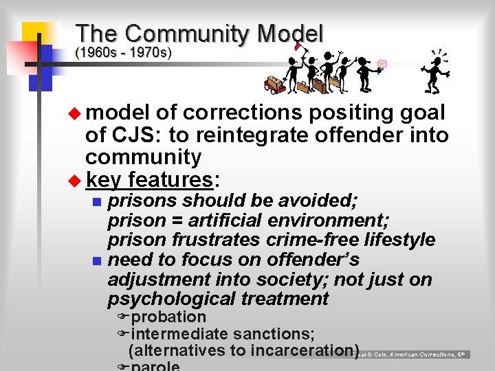 The Community Model (1960 s - 1970 s) u model of corrections positing goal The Community Model (1960 s - 1970 s) u model of corrections positing goal