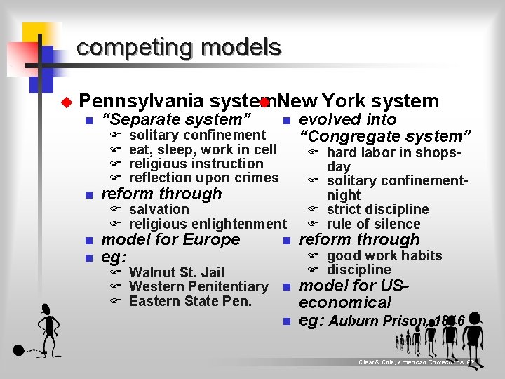 competing models u Pennsylvania system u New York system n “Separate system” F F