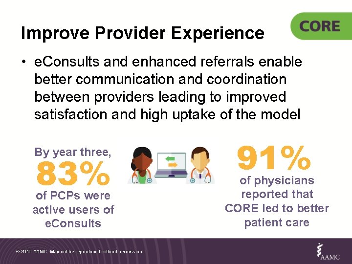 Improve Provider Experience • e. Consults and enhanced referrals enable better communication and coordination