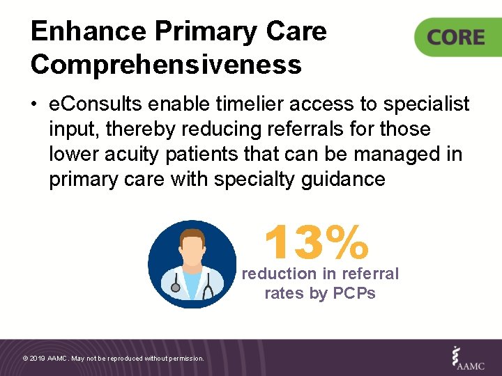 Enhance Primary Care Comprehensiveness • e. Consults enable timelier access to specialist input, thereby