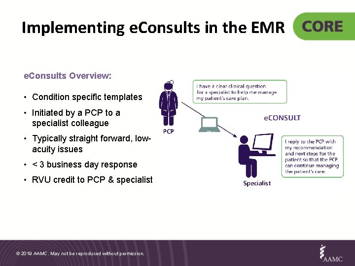 Implementing e. Consults in the EMR e. Consults Overview: • Condition specific templates •