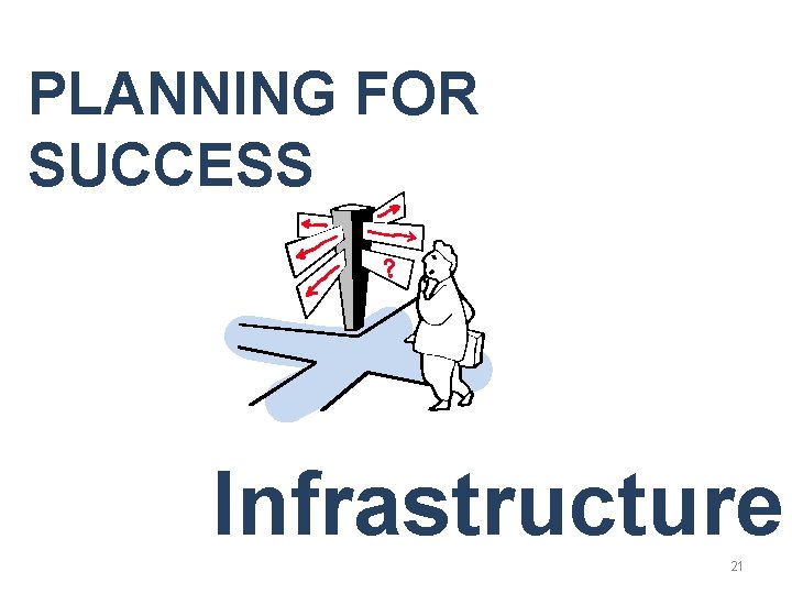 PLANNING FOR SUCCESS Infrastructure 21 