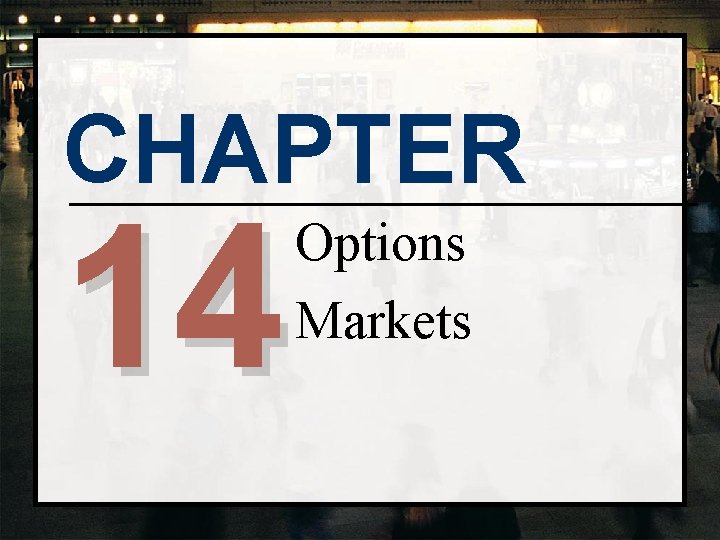 CHAPTER 14 Options Markets 