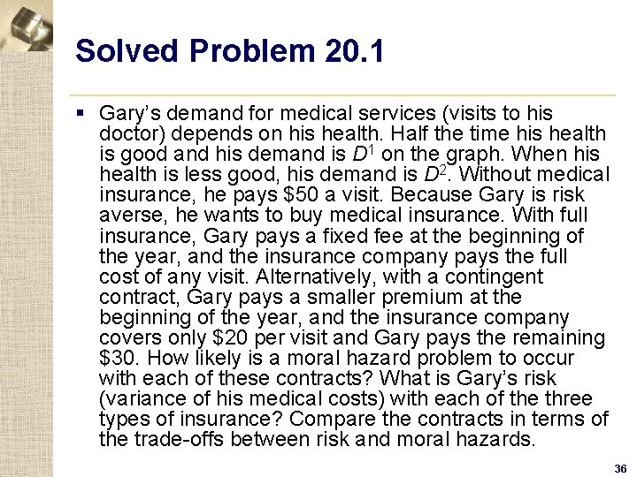Solved Problem 20. 1 § Gary’s demand for medical services (visits to his doctor)