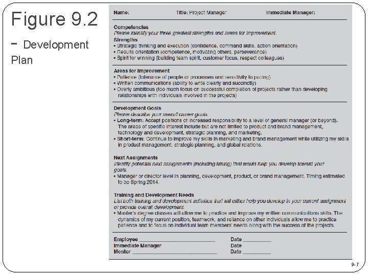 Figure 9. 2 - Development Plan 9 -7 