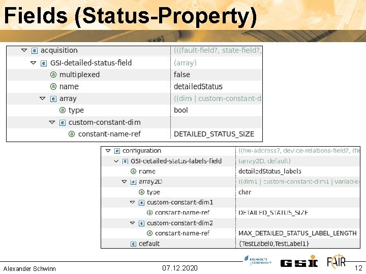 Fields (Status-Property) Alexander Schwinn 07. 12. 2020 12 