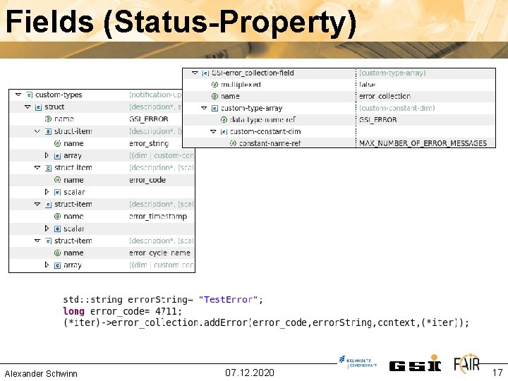 Fields (Status-Property) Alexander Schwinn 07. 12. 2020 17 
