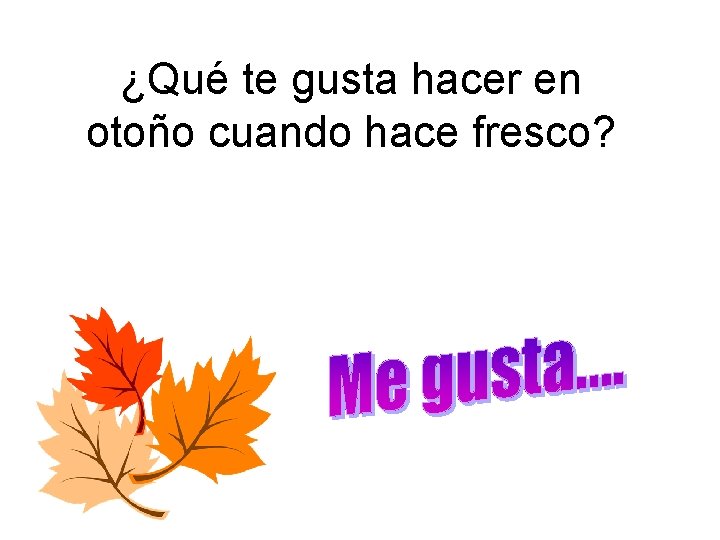 ¿Qué te gusta hacer en otoño cuando hace fresco? 