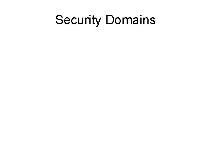 Security Domains 