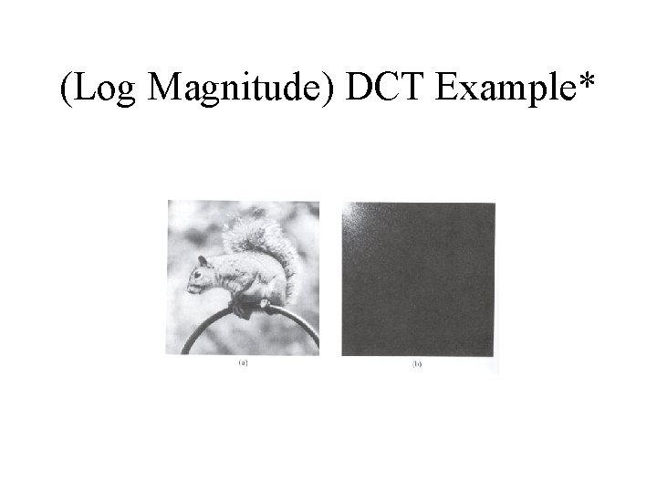 (Log Magnitude) DCT Example* 