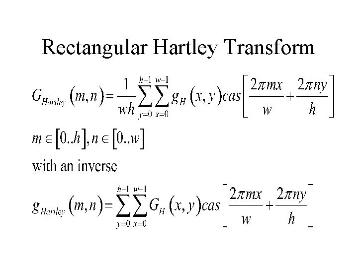 Rectangular Hartley Transform 