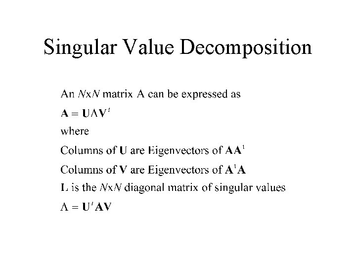 Singular Value Decomposition 