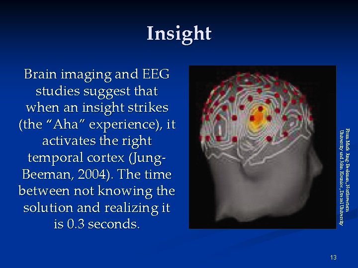 Insight From Mark Jung-Beekman, Northwestern University and John Kounios, Drexel University Brain imaging and