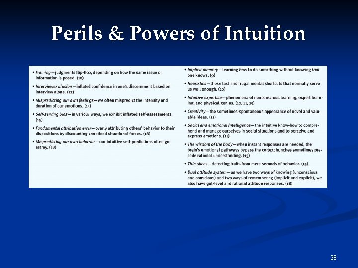 Perils & Powers of Intuition 28 