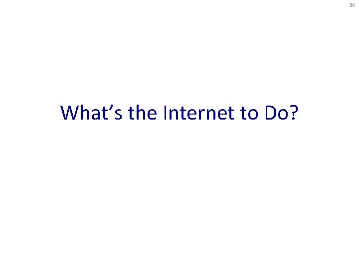 36 What’s the Internet to Do? 