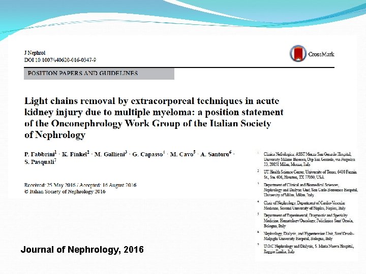 Journal of Nephrology, 2016 