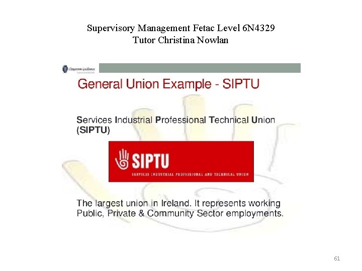 Supervisory Management Fetac Level 6 N 4329 Tutor Christina Nowlan 61 