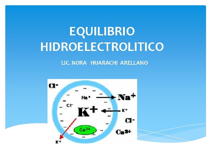 EQUILIBRIO HIDROELECTROLITICO LIC. NORA HUARACHI ARELLANO 