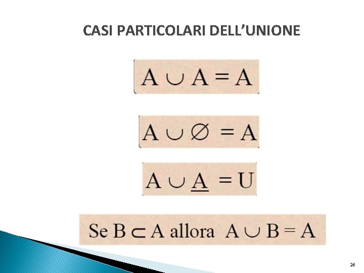 CASI PARTICOLARI DELL’UNIONE 26 CASI PARTICOLARI DELL’UNIONE 26