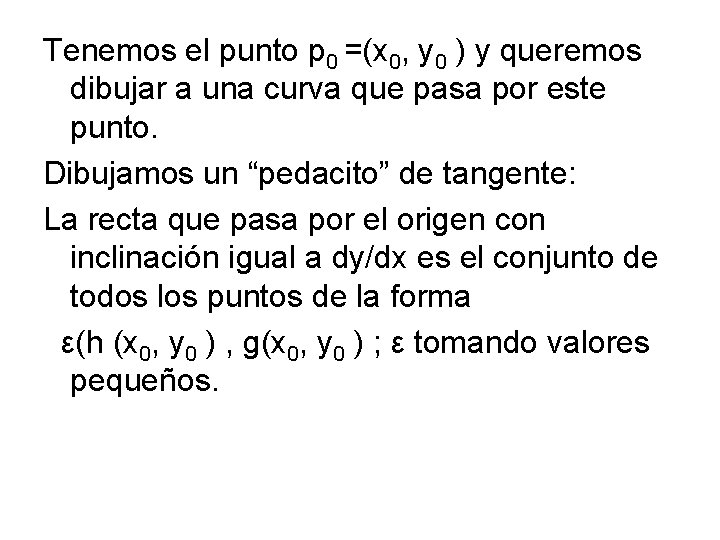 Tenemos el punto p 0 =(x 0, y 0 ) y queremos dibujar a