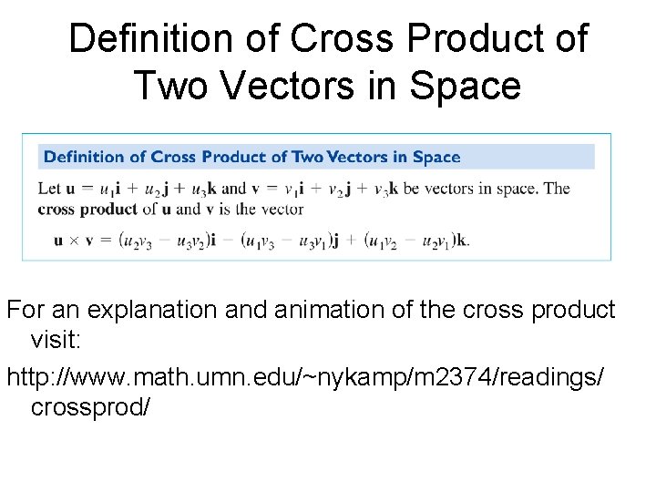 11 4 The Cross product For an animation