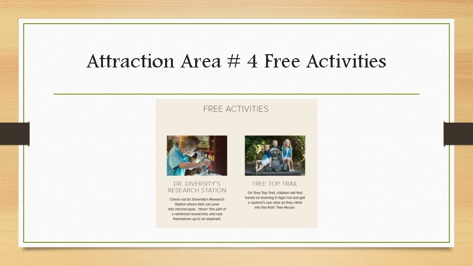 Attraction Area # 4 Free Activities 