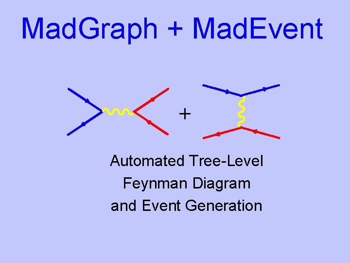 Mad. Graph + Mad. Event + Automated Tree-Level Feynman Diagram and Event Generation 