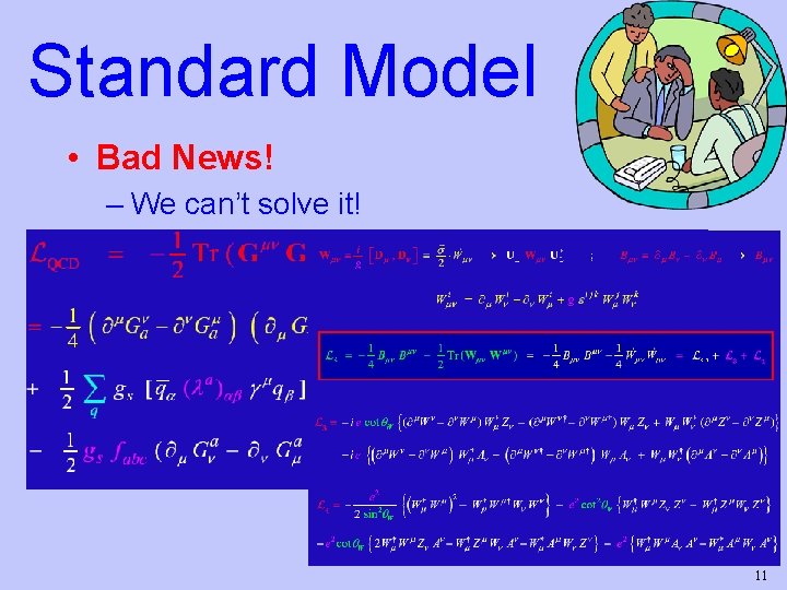 Standard Model • Bad News! – We can’t solve it! 11 