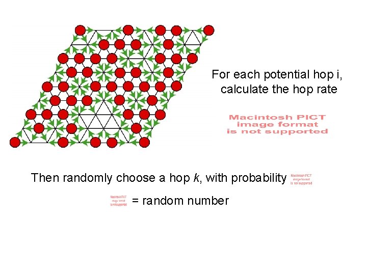 For each potential hop i, calculate the hop rate Then randomly choose a hop