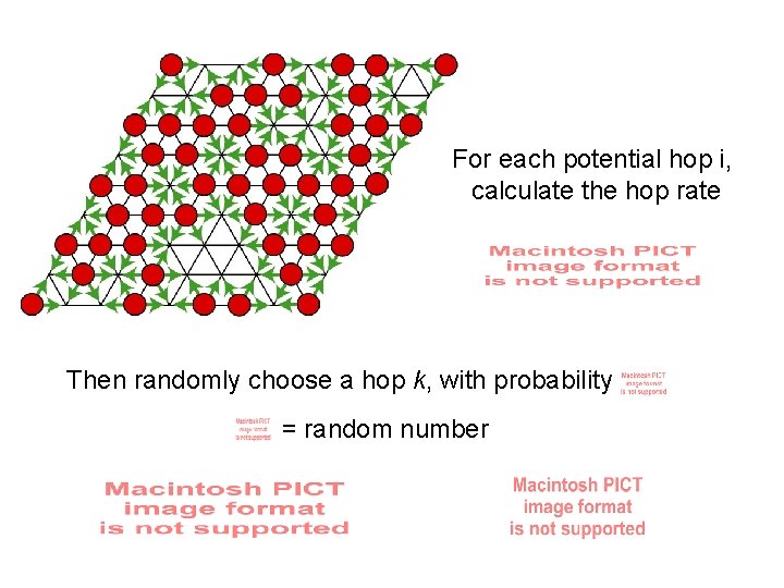 For each potential hop i, calculate the hop rate Then randomly choose a hop