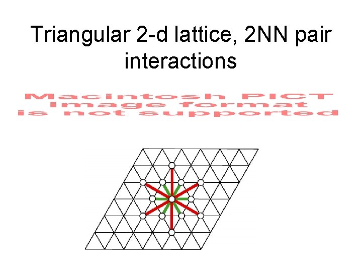 Triangular 2 -d lattice, 2 NN pair interactions 